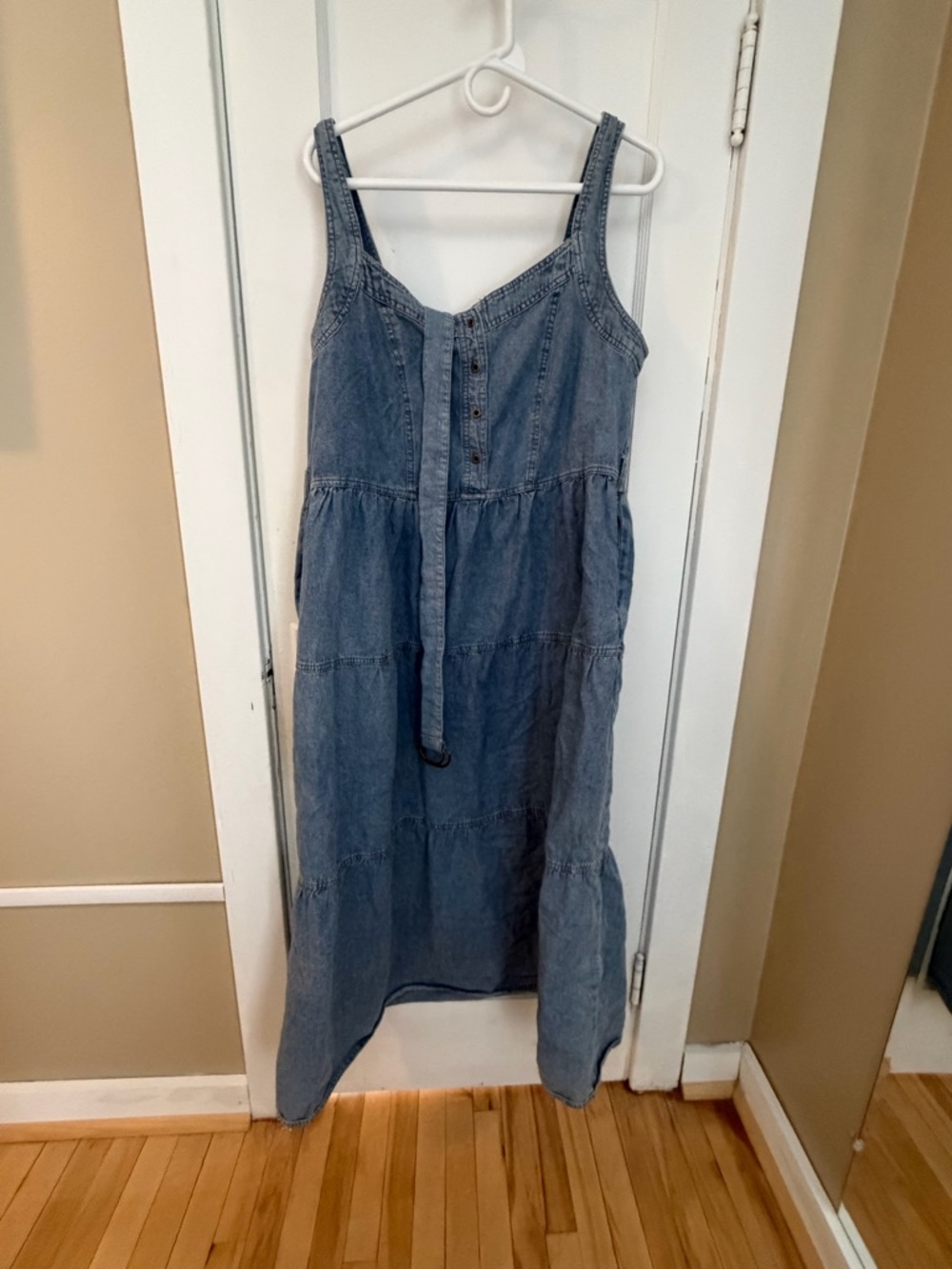 Denim Tiered Sundress - Blue